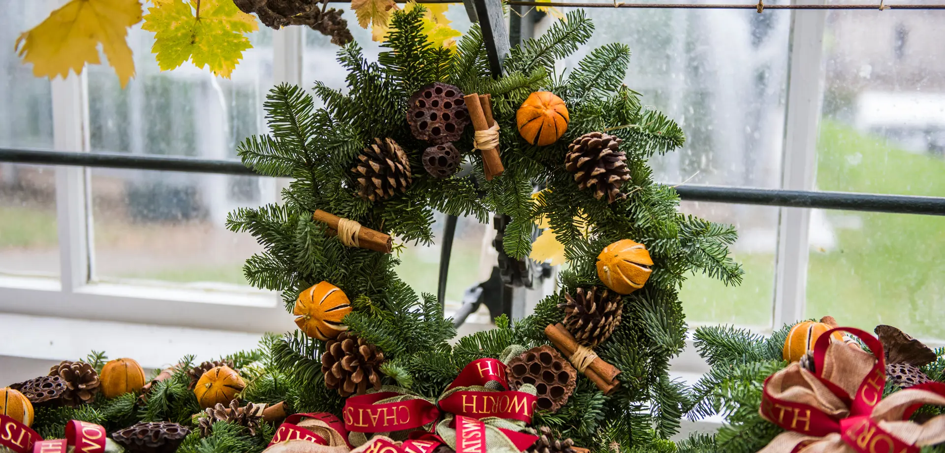 Christmas wreath making