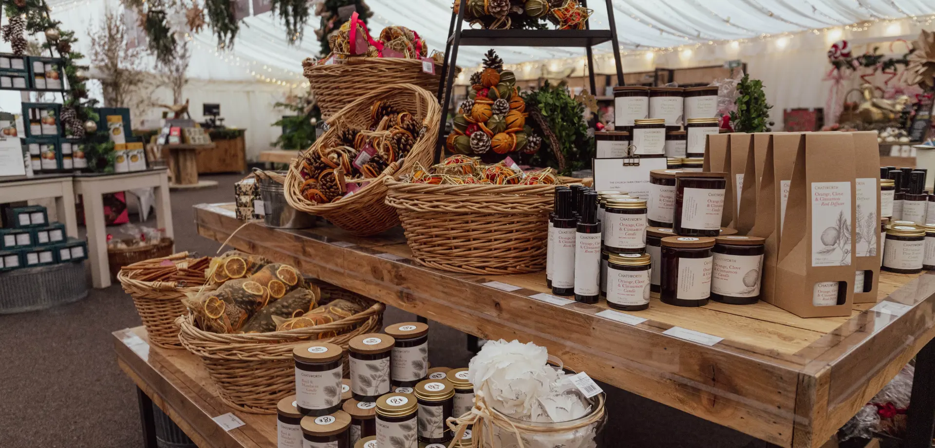 Chatsworth Farm Shop Christmas Marquee